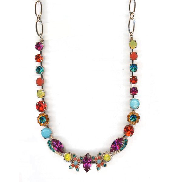 Mariana Necklace Beautiful in Turq Mineral, Blues, Orange, Pinks & Yellow Opal Austrian Crystals Masai Africa Coll.