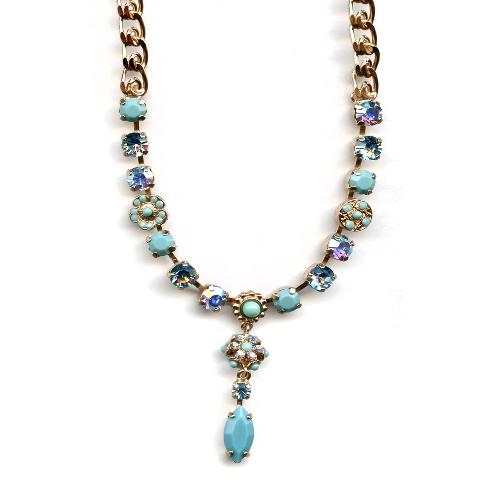 N-3005-3-2672-RG(1) Mariana Necklace Glamorous AB, Turq & Aquamarine Austrian Crystals Bliss Nirvana Coll. - Image 1
