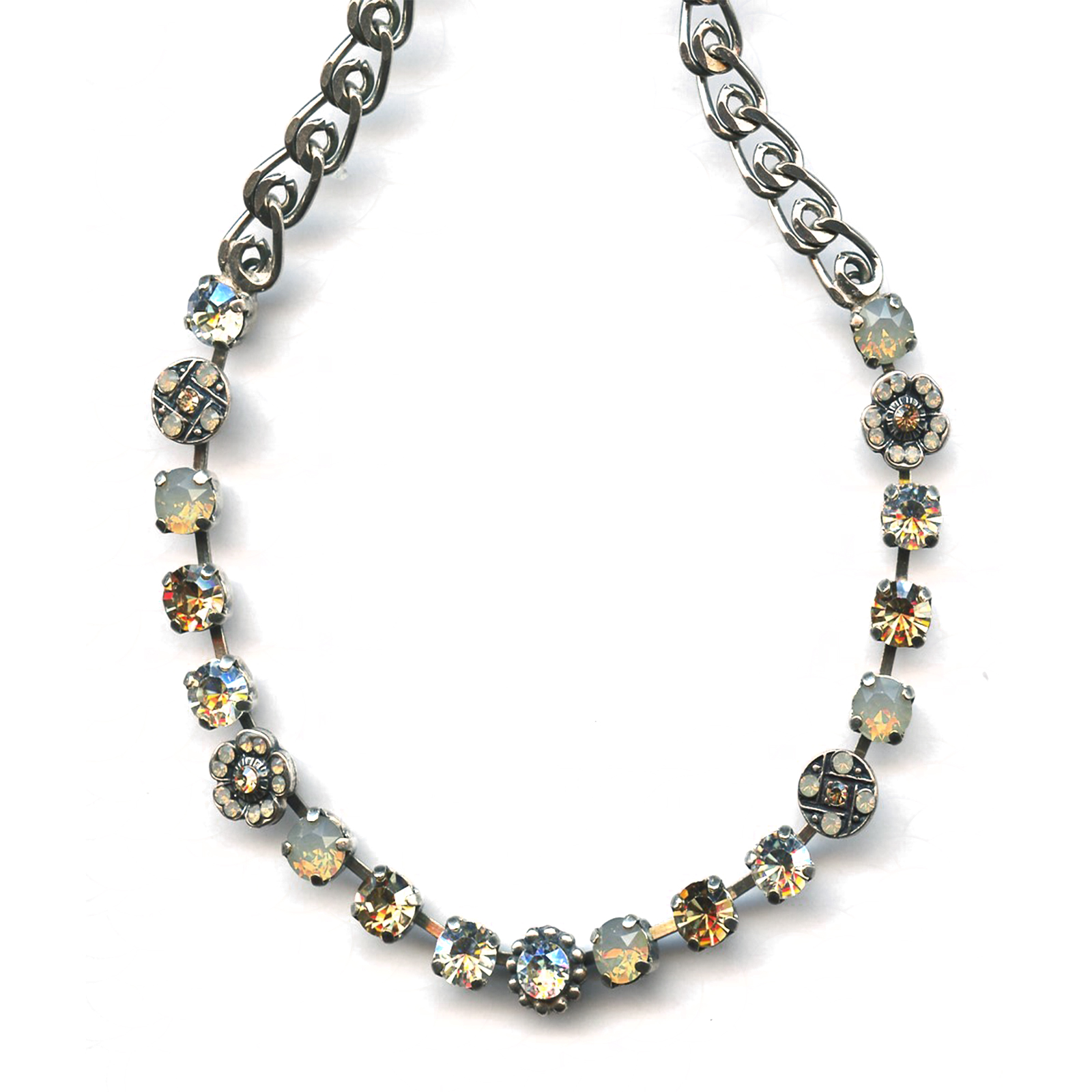 N-3005-4-391100-RO(1) Mariana Necklace Timeless Amber, Clear & Grey Austrian Crystals Champagne and Caviar Nirvana Coll. - Image 1
