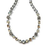 Mariana Necklace Timeless Amber, Clear & Grey Austrian Crystals Champagne and Caviar Nirvana Coll. - Image 3