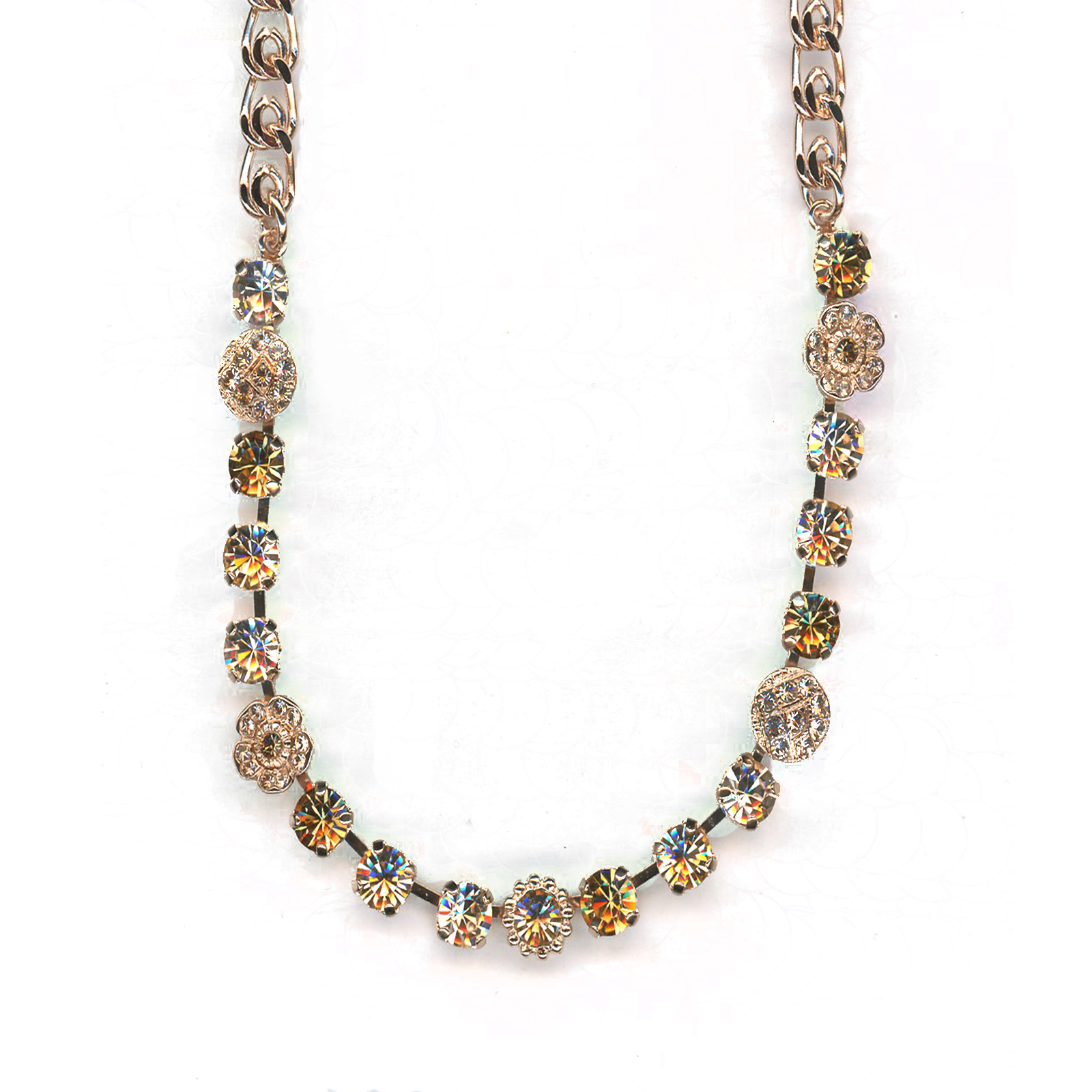 N-3005-4-39132-RG(1) Mariana Necklace Shimmering Champagne & Silk Austrian Crystals Jackie Icons Coll. - Image 1