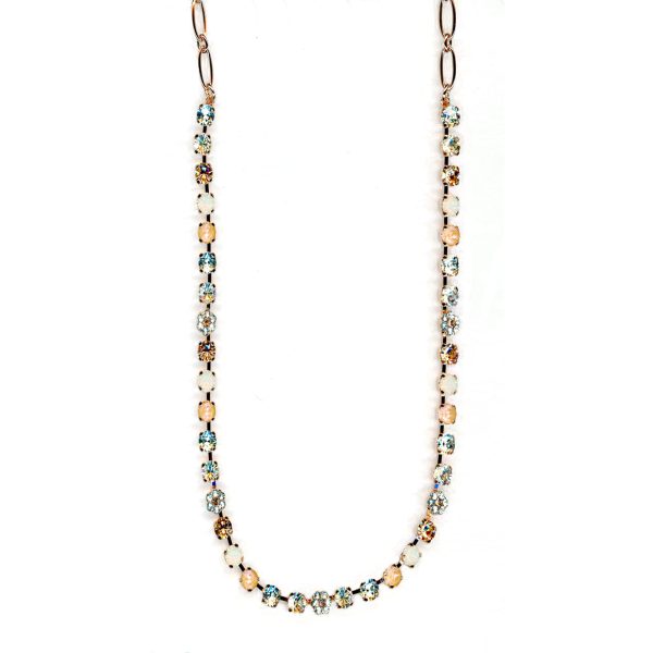 Mariana Necklace Glitzy Sun Kissed Peach, Amber, White Opal, Aquamarine & Silk Austrian Crystals My Treasures Coll.