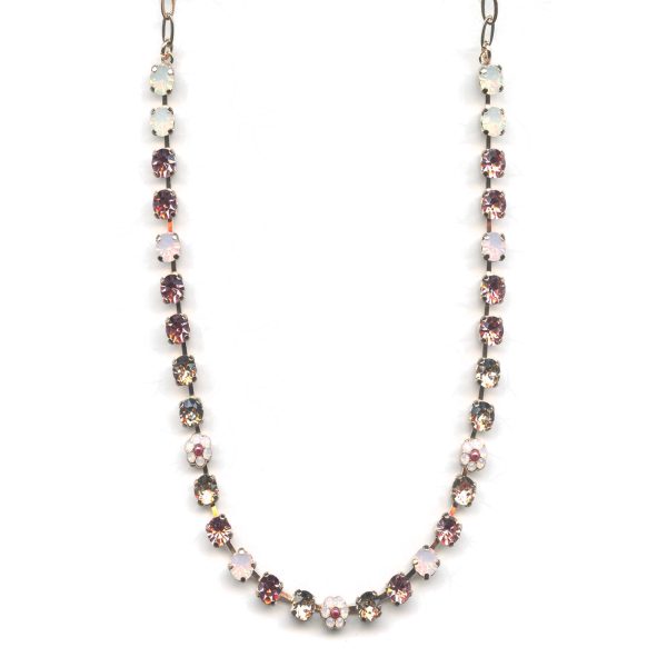 Mariana Necklace for Children in White Opal, Rose Opal, Vintage Rose & Silk Austrian Crystals Antigua Caribbean Life Coll.