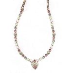 Mariana Necklace Adorable Heart in Greens, Pinks, Clear & Pearl Austrian Crystals Eternity Nirvana Coll. - Image 3