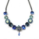 Mariana Necklace Luxurious Blues, Chrysolite Opal & Clear Austrian Crystals Zhang Silk Road Coll. - Image 2