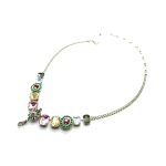 Mariana Necklace Elegant Black Diamond, Rose, Topaz, White Opal, Turq & Clear Austrian Crystals  Orchid Silk Road Coll. - Image 3