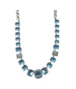 Mariana Necklace Exquisite Aquamarine, Azure & Pearl Austrian Crystals My Treasures Coll.