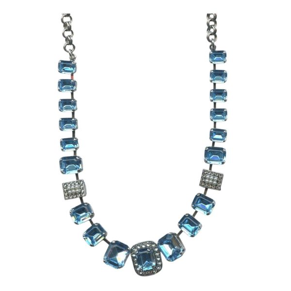 Mariana Necklace Exquisite Aquamarine, Azure & Pearl Austrian Crystals My Treasures Coll.