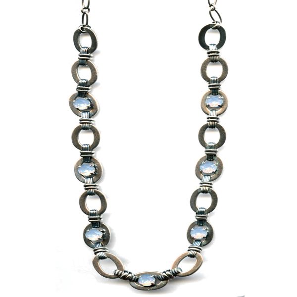 Mariana Necklace Lovely Chain Blue Opal Austrian Crystals My Treasures Coll.