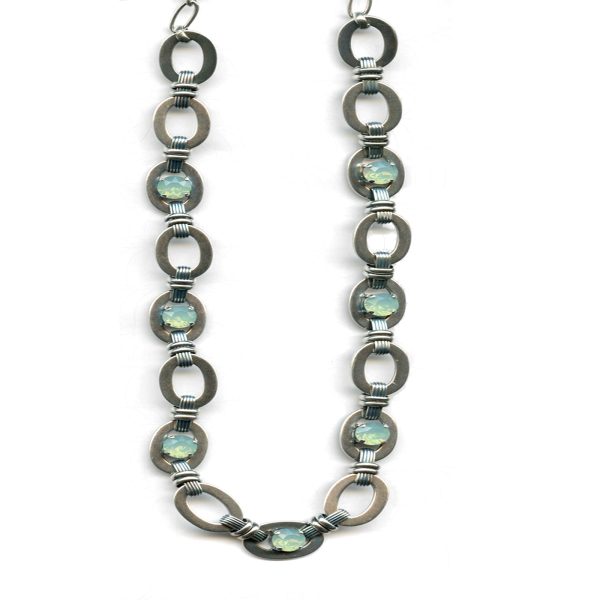 Mariana Necklace Fab Chain in Pacific Opal Austrian Crystals My Treasures Coll.
