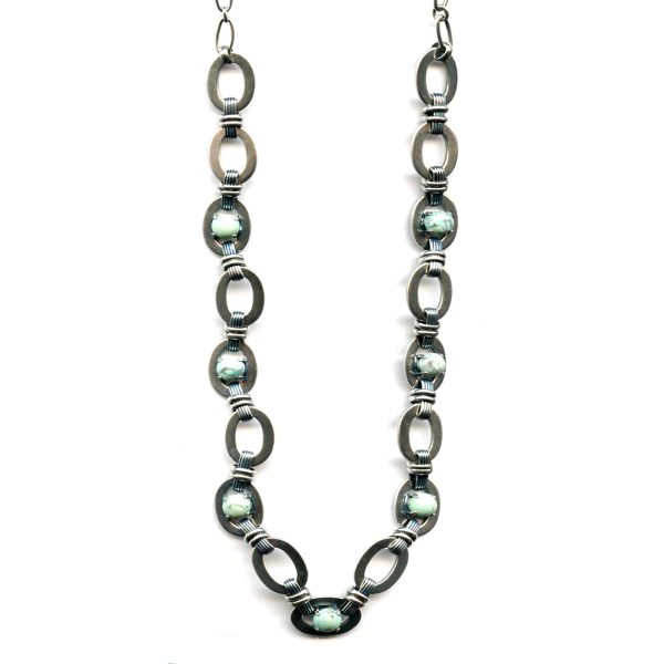 Mariana Necklace Exquisite Chain in Howlite Chinese Turquoise Mineral Austrian Crystals My Treasures Coll.