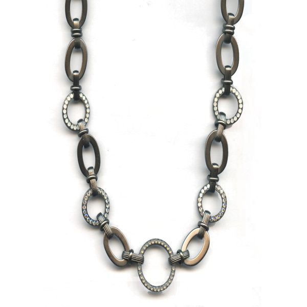 Mariana Necklace Glam Clear, White Opal & Grey Opal Austrian Crystals Silk Road Coll.