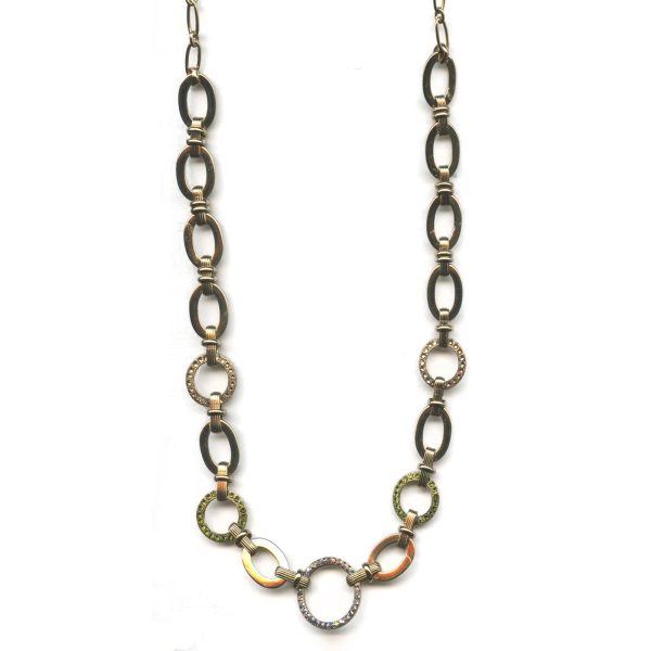 Mariana Necklace Fab Chain in Olivine, Lt Colorado Topaz & AB Austrian Crystals Penelope Odyssey Coll.