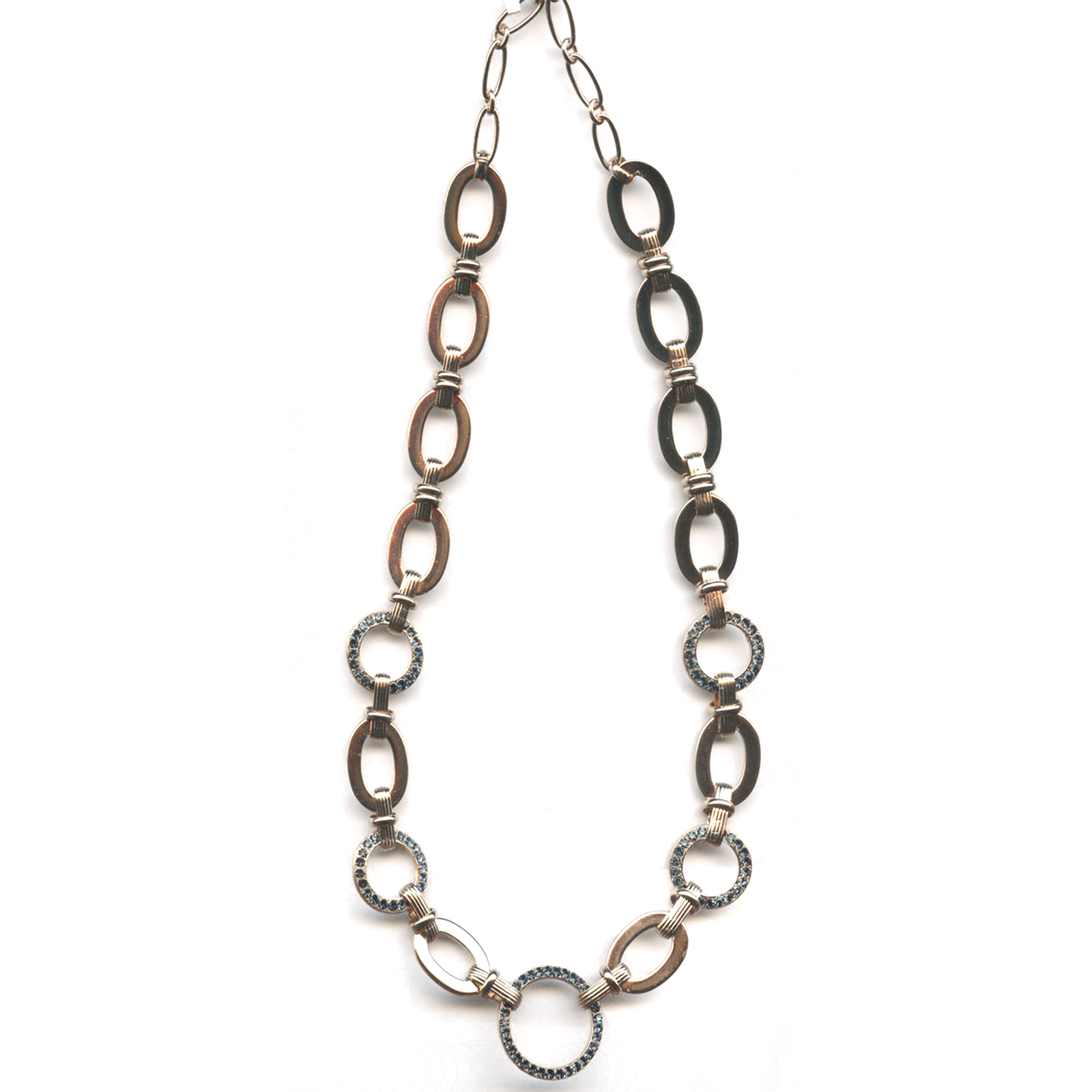 N-30831-207-RG(4) Mariana Necklace Chain Encrusted Montana Blue Austrian Crystals My Treasures Coll. - Image 1