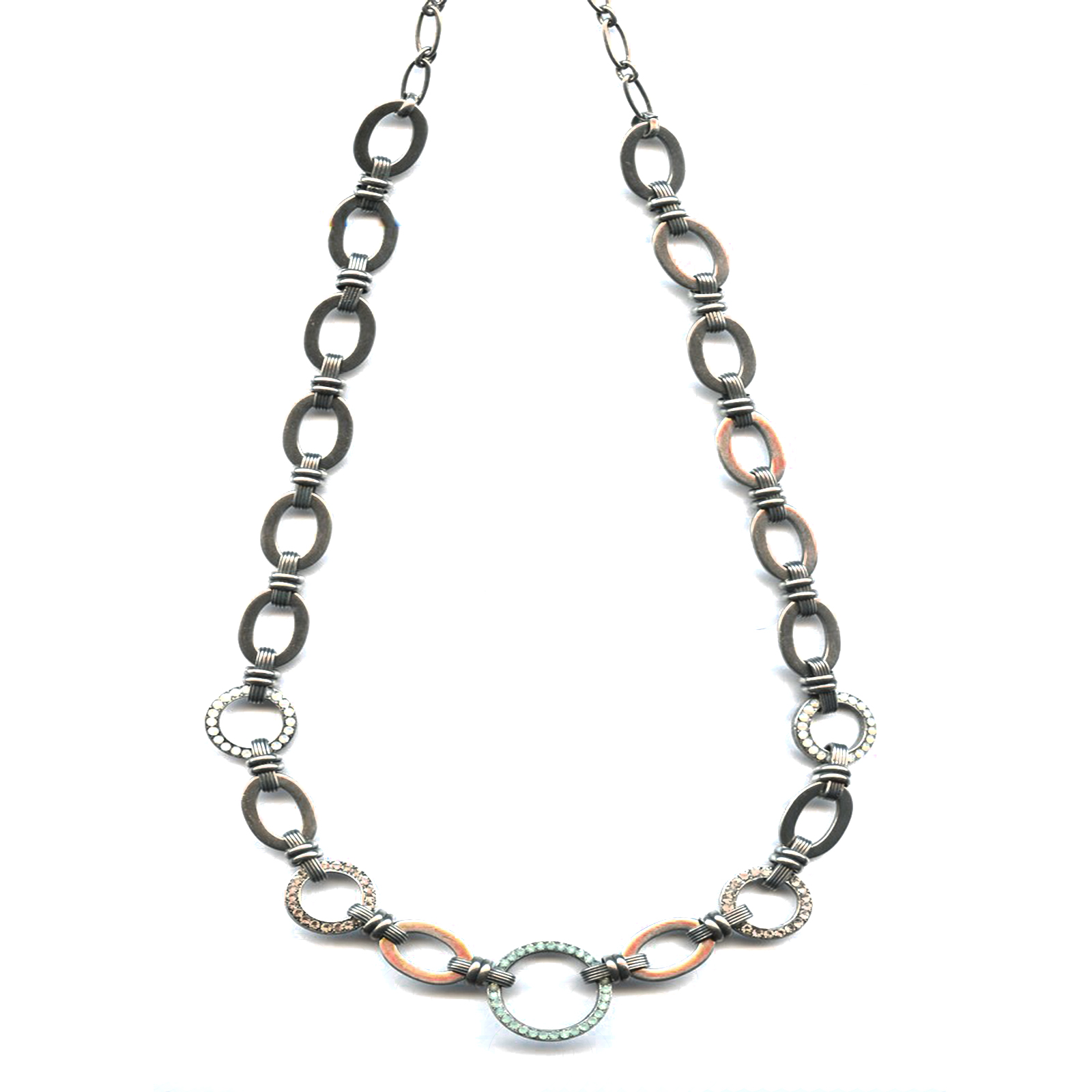 N-30831-23439-SP(4) Mariana Necklace Alluring White Opal, Golden Shadow & Pacific Opal Austrian Crystals Seaside Day Nirvana Coll. - Image 1