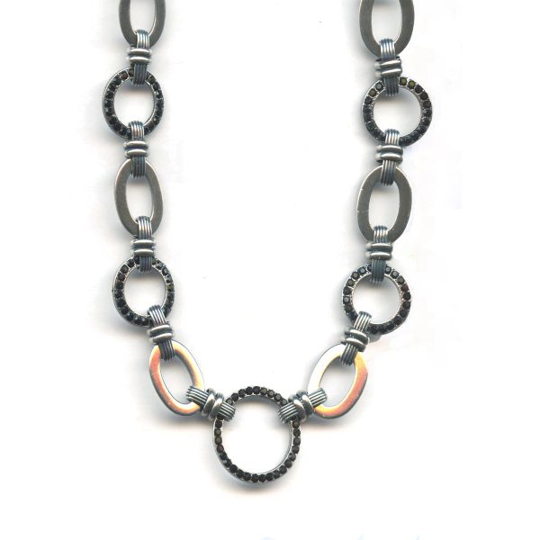 Mariana Necklace Fab Chain in Jet Black Austrian Crystals My Treasures Coll.