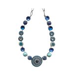 Mariana Necklace Glamorous Mariana Necklace Syn Azurite Mineral & Blues Austrian Crystals Zhang Silk Road Coll.
