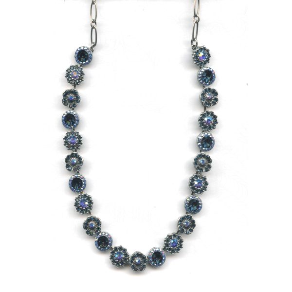 Mariana Necklace Gorgeous Floral in Montana Blue & AB Austrian Crystals My Treasures Coll.