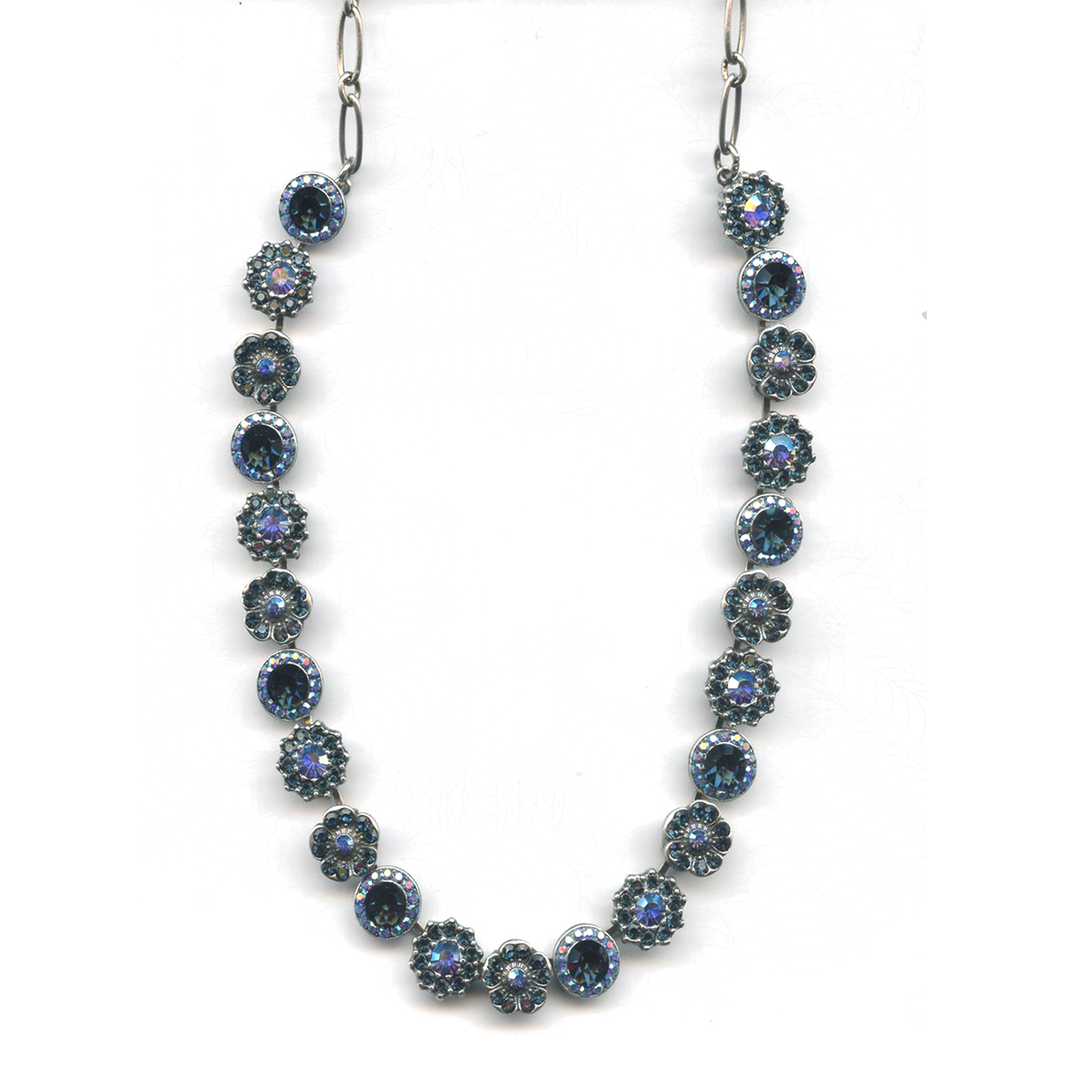 N-30844-2076AB-SP(4) Mariana Necklace Gorgeous Floral in Montana Blue & AB Austrian Crystals My Treasures Coll. - Image 1