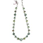 Mariana Necklace Glitzy Floral in Greens & AB Austrian Crystals Oasis Silk Road Coll. - Image 2
