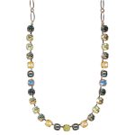 Mariana Necklace Yellow Synthetic Opal & Onyx Minerals, Yellows, Blacks & AB Austrian Crystals Catopsilia Pomona My Butterfly Coll. - Image 2