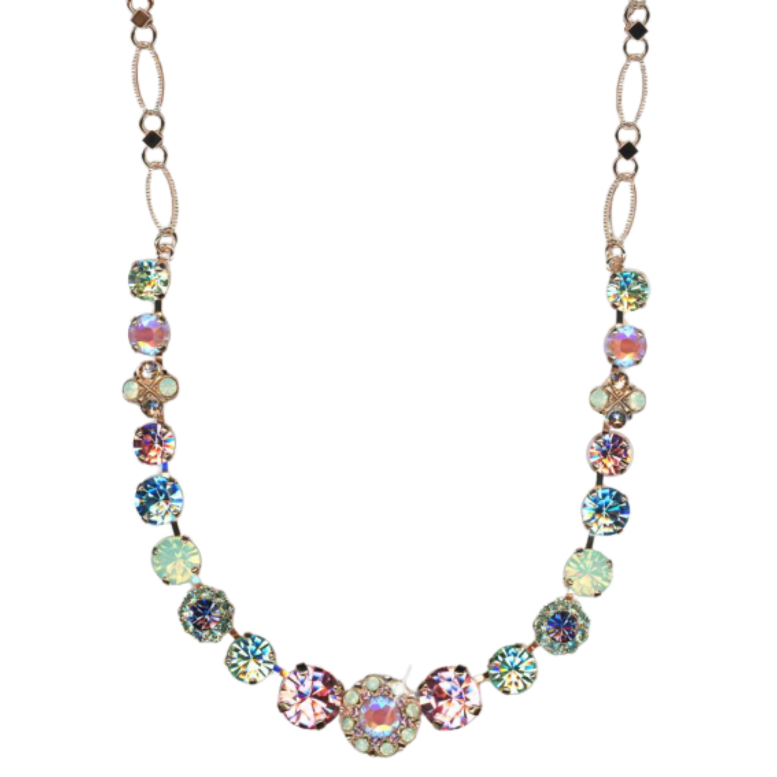 N-3352-3-1122-RG(1) Mariana Necklace Lavender Delite, Lt Rose, Greens & Aquamarine Austrian Crystals Travelara My Butterfly Coll. - Image 1