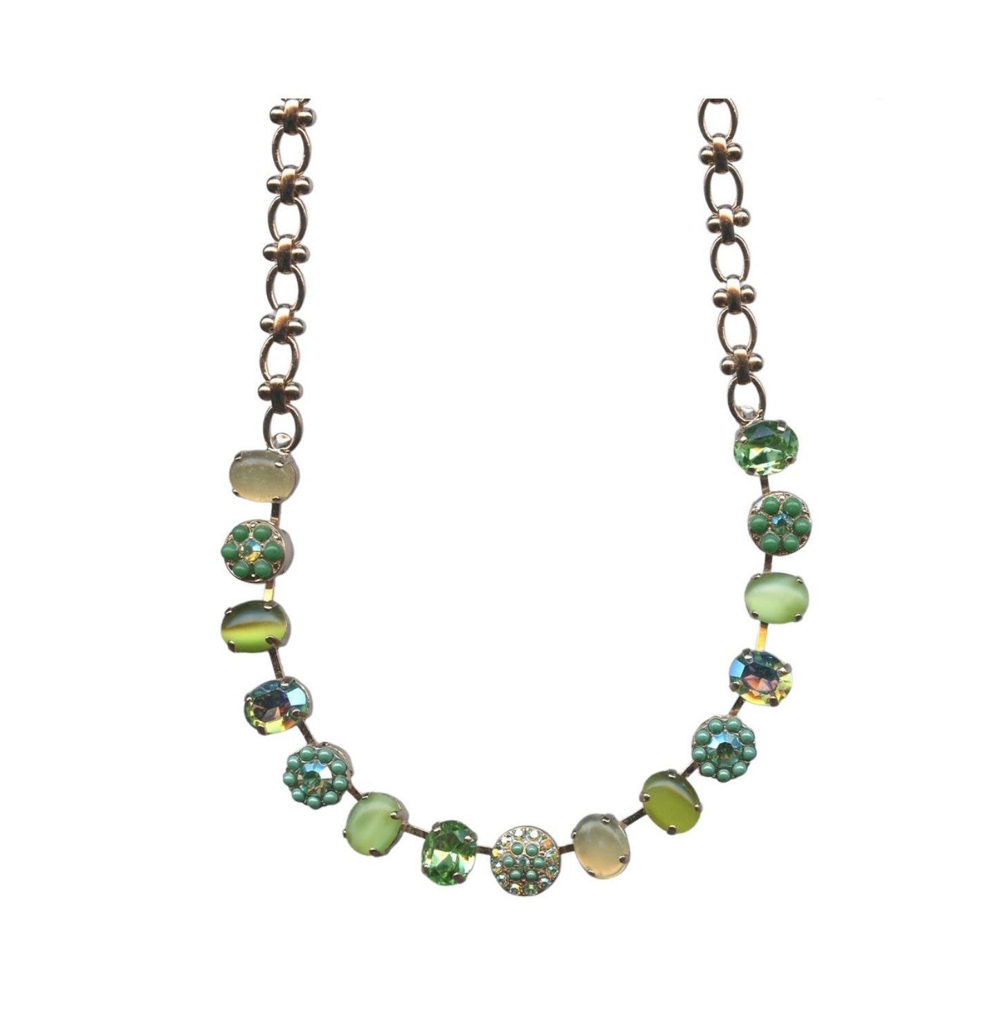 N-3416-1043-RG Mariana Necklace Peridot, Apple Green & White Pearl Austrian Crystal Oasis Silk Road Coll. - Image 1