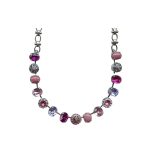 Mariana Necklace Opal Mineral & Rose, Fuchsia Austrian Crystal Joy Nirvana Coll.