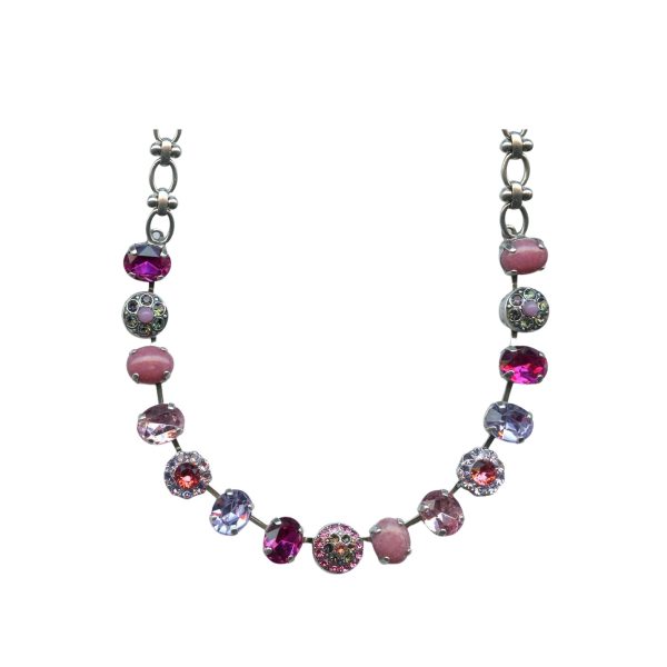 Mariana Necklace Opal Mineral & Rose, Fuchsia Austrian Crystal Joy Nirvana Coll.