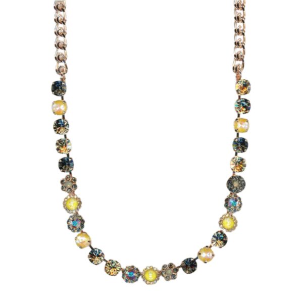 Mariana Necklace Fab Black Diamond, AB, Golden Shadow & Yellows Austrian Crystals Catopsilia Pomona My Butterfly Coll.