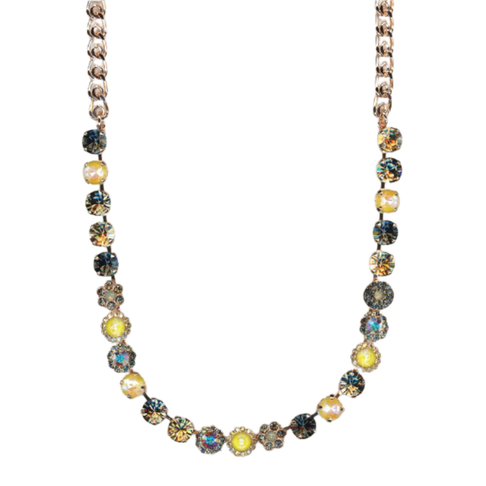 N-3479-1121-RG(1) Mariana Necklace Fab Black Diamond, AB, Golden Shadow & Yellows Austrian Crystals Catopsilia Pomona My Butterfly Coll. - Image 1