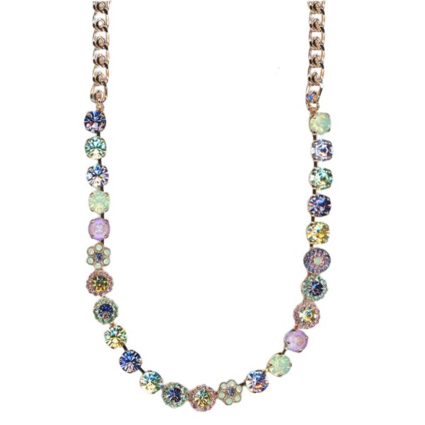 Mariana Necklace Sophisticated in Greens, Purples, Lt Rose & Jonquil Austrian Crystals Travelara My Butterfly Coll.