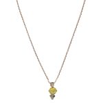 Mariana Necklace Pendant Glitzy Yellow Synthetic Opal Mineral & Tabac Austrian Crystals Catopsilia Pomona My Butterfly Coll. - Image 3