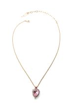 Mariana Necklace Pendant Heart Clustered Lt Rose & Tanzanite Austrian Crystals Travelara My Butterfly Coll. - Image 2