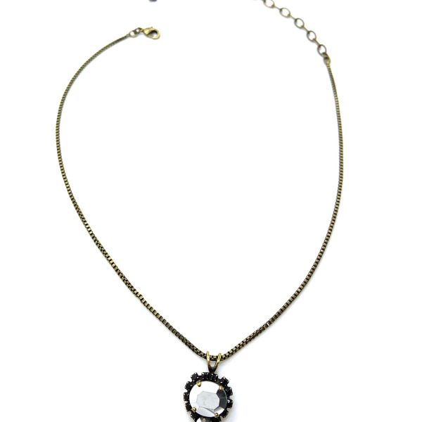 Mariana Necklace Pendant Beautiful Jet Black & Crystal Labrador Austrian Crystals My Treasures Coll.