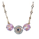 Mariana Necklace Pendant Exquisite Trio Lt Rose, Lavender Delite, Tanzanite & Greens Austrian Crystals Travelara My Butterfly Coll.