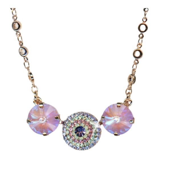 Mariana Necklace Pendant Exquisite Trio Lt Rose, Lavender Delite, Tanzanite & Greens Austrian Crystals Travelara My Butterfly Coll.