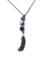 Mariana Necklace Wildberry / Misty Coll. Triple Tier Lavender & Lt Amethyst Austrian Crystals