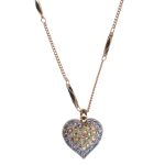 Mariana Necklace Pendant Heart Shaped Tanzanite, Golden Shadow, Jonquil & Lt Rose Austrian Crystals Travelara My Butterfly Coll.