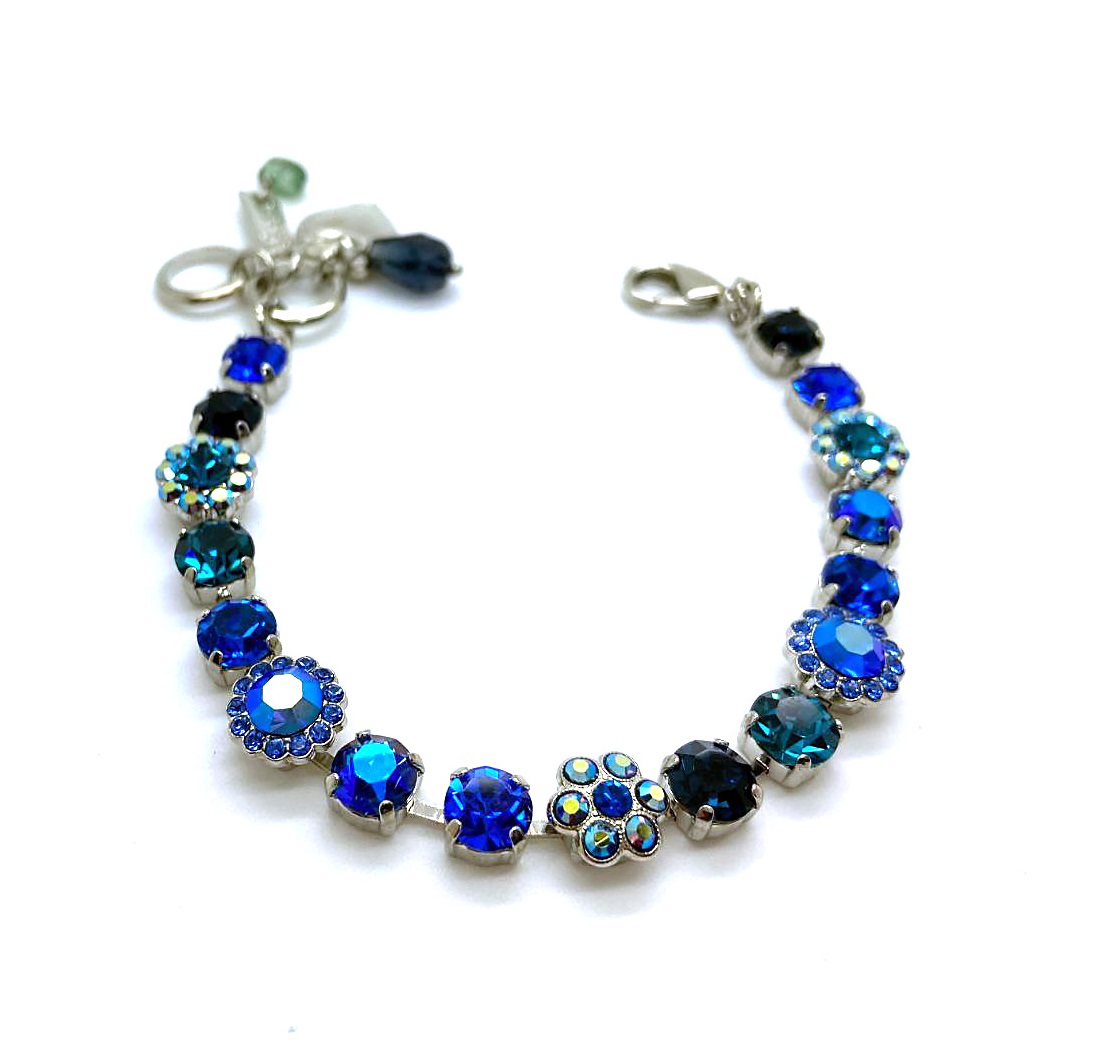 B-4173-3-1137-RO (3) Mariana Bracelet Beautiful Montana Blue Austrian Crystals Sleepy Time Tea Time Coll. - Image 1