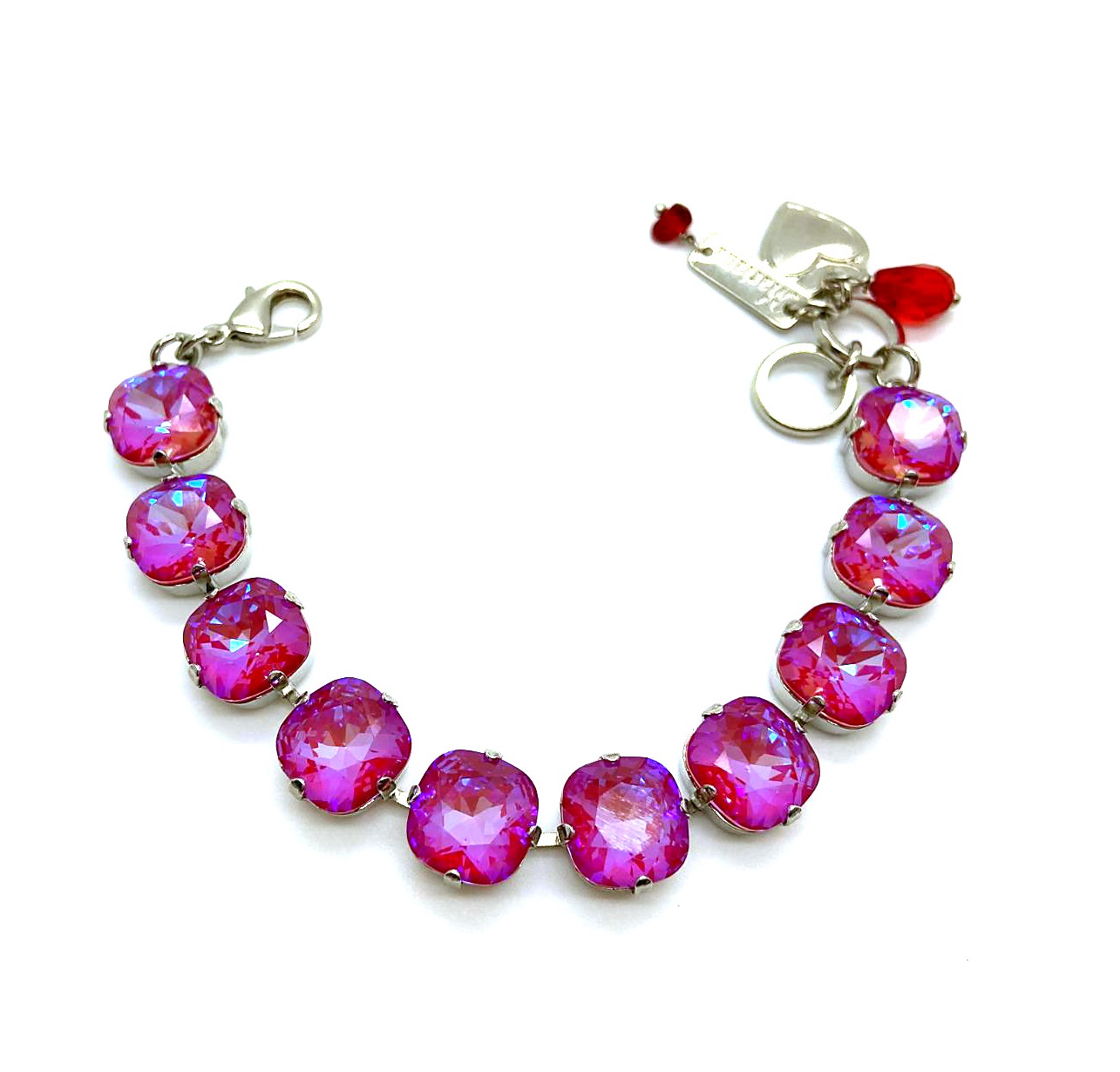 B-4326-2-168168-RO (3) Mariana Bracelet Round Beaded Blush Austrian Crystals Sun-Kissed coll. - Image 1