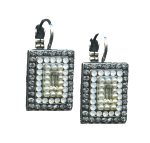 Mariana Earrings Clear, Black Dia, Pearl & White Opal Austrian Crystals Icons Coll.