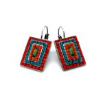 Earrings By Mariana Nirvana Coll. Fab Hyacinth, Orange Opal, Blue Zircon & Emerald Swarovski Crystals - Image 3