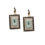 Mariana Earrings Timeless Turquoise, Jet & Clear Austrian Crystals Zanzibar Africa Coll. - Image 3