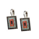 Mariana Earrings Fashionable Jet, Lt Blue & Hyacinth Austrian Crystals St Barts Caribbean Life Coll. - Image 2