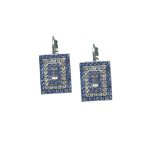 Mariana Earrings Adorable Sapphire & Clear Austrian Crystals My Treasures Coll. - Image 3