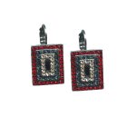 Mariana Earrings Beautiful Ruby, Montana Blue & Clear Austrian Crystals My Treasures Coll. - Image 2