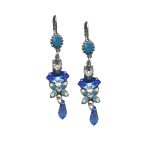 Mariana Earrings Dangling Blues, Chrysolite Opal & Clear Austrian Crystals Zhang Silk Road Coll.