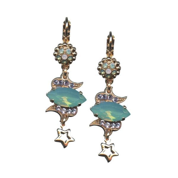 Mariana Earrings Pacific Opal, Rose Water Opal Austrian Crystals Pina Colada Cocktail Hour Coll.
