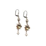 Mariana Earrings Dangling Pink Champagne & Honey Amber Austrian Crystals Pink Ice Gypsy Soul Coll. - Image 2